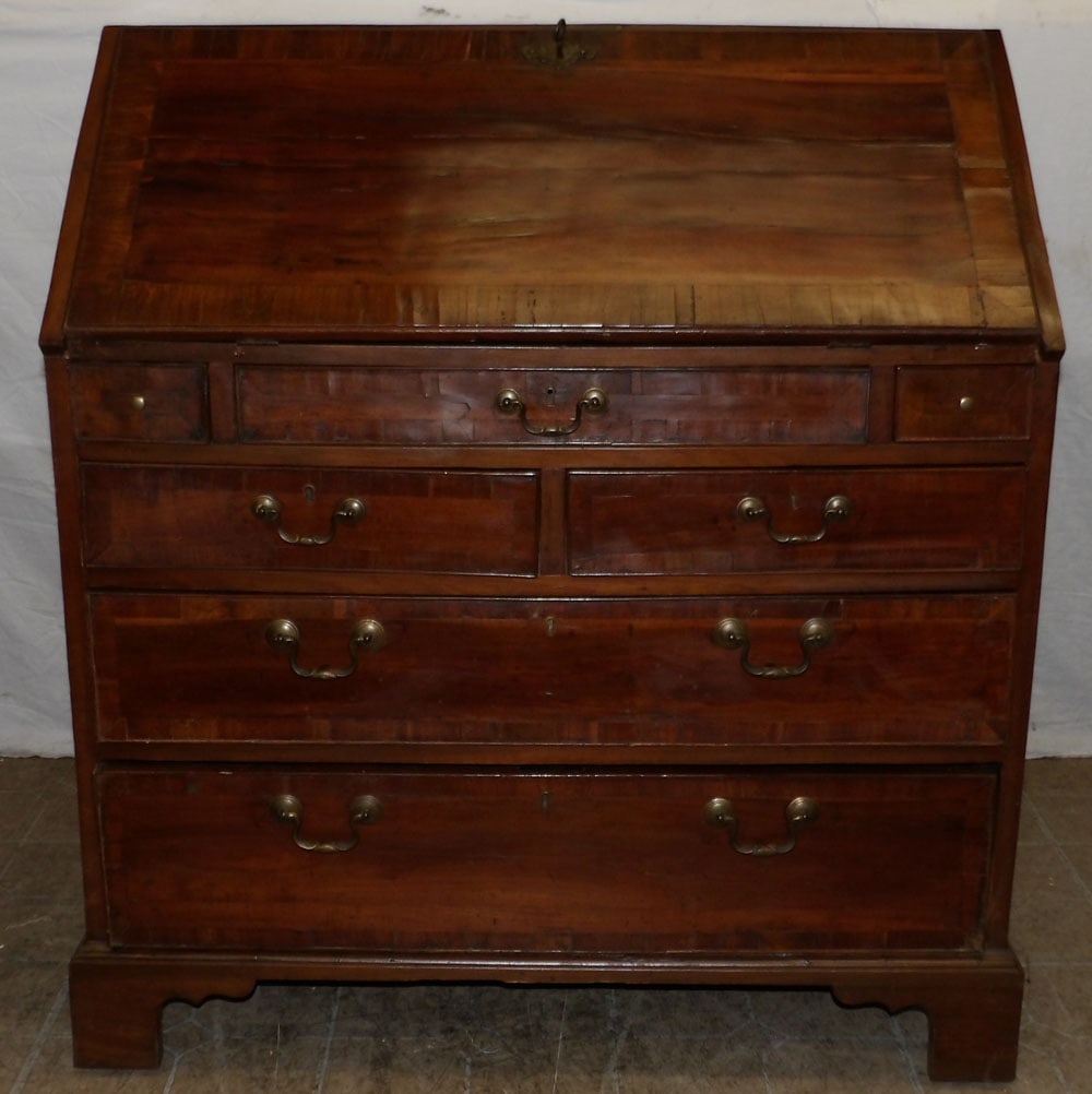 19th Century Walnut Slant Front Desk (1 of 8)