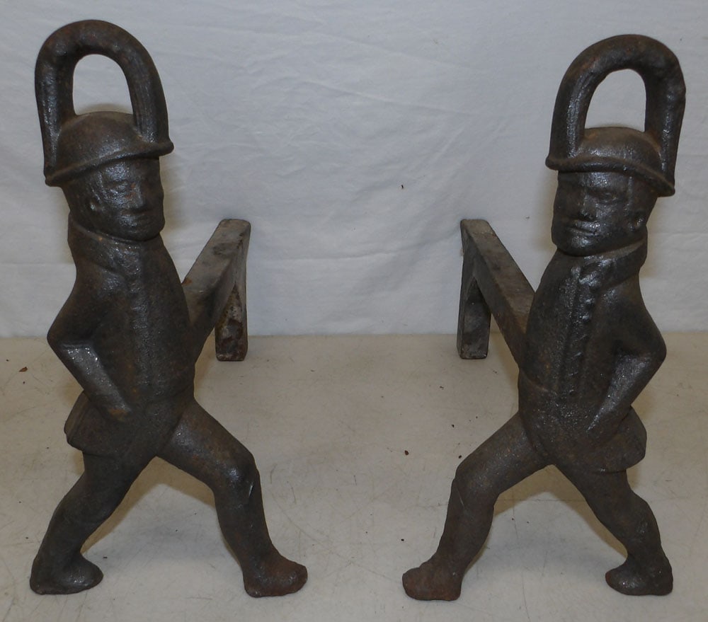 pair of cast iron Hessian soldier andirons (1 of 5)