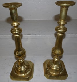 pair of cast brass candlesticks by Harvin