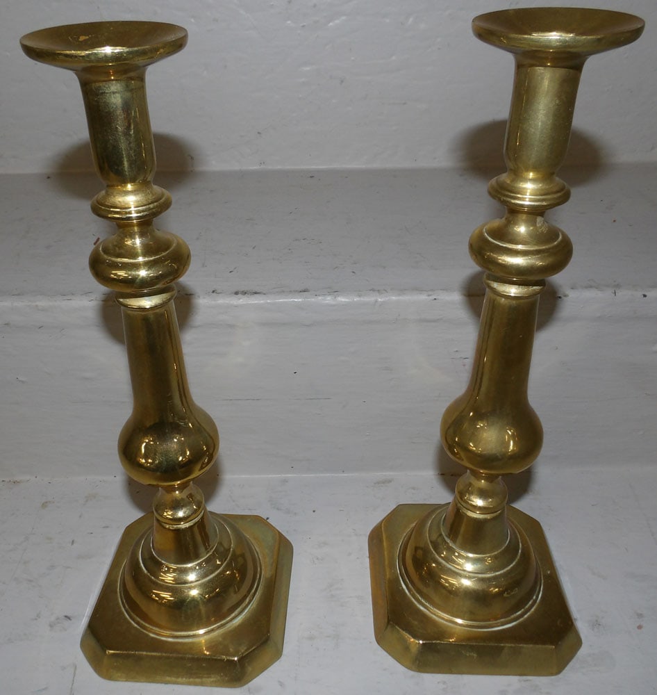 pair of cast brass candlesticks by Harvin (1 of 6)