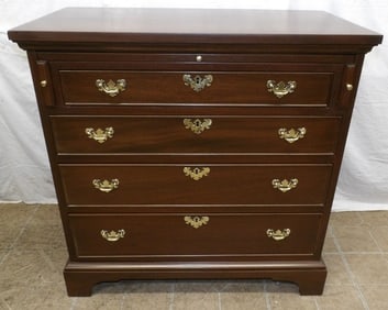 mahogany 4 drawer bachelors chest with pullout slide by Craftique