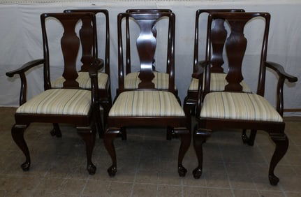 set of 6 mahogany Queen Anne style chairs by Craftique