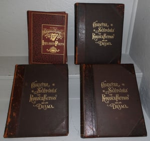 4 antique leather bound books