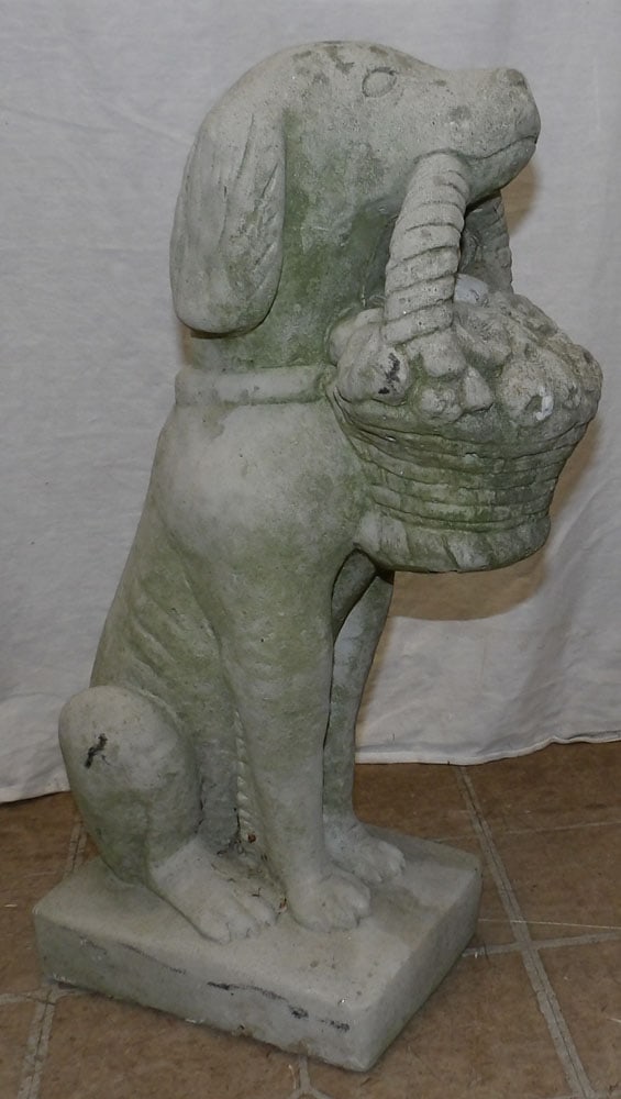 Cast Concrete Dog Statue (1 of 3)