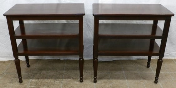 Pair of Mahogany Three Tier Stands By Biggs