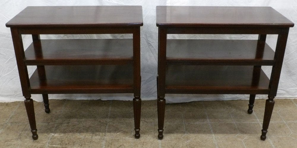 Pair of Mahogany Three Tier Stands By Biggs (1 of 4)