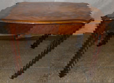 Mahogany Chinese Chippendale Open Work Turtle Form Tea Table by Peter Engel New York