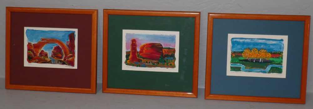 Three Small Oil Paintings of Rocky & Floral Landscapes in Utah Artist Signed (1 of 4)