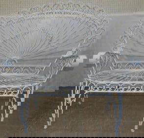 Painted Wrought Iron Bench