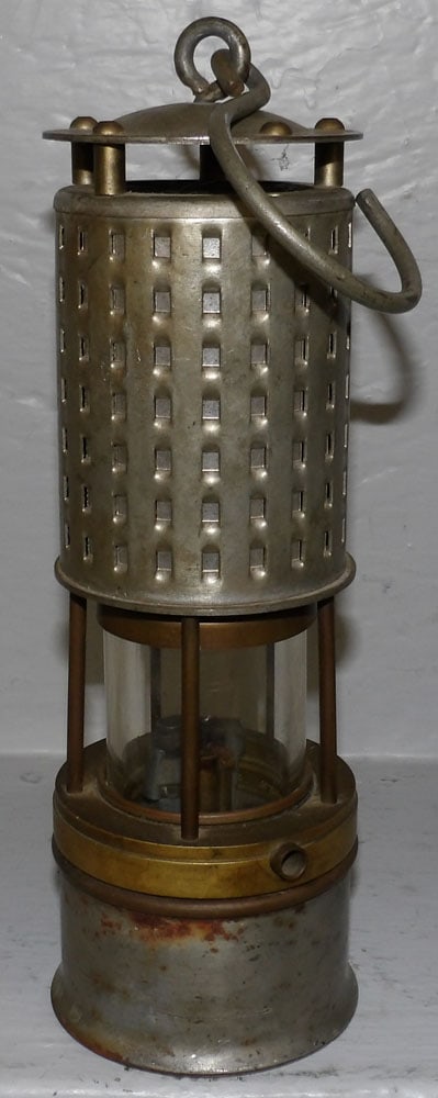 Antique Brass & Metal Miners Lantern by Koehler, Massachusetts (1 of 3)