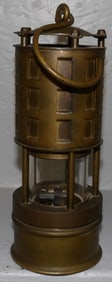 Antique Brass Miners Lantern by Koehler, Massachusetts