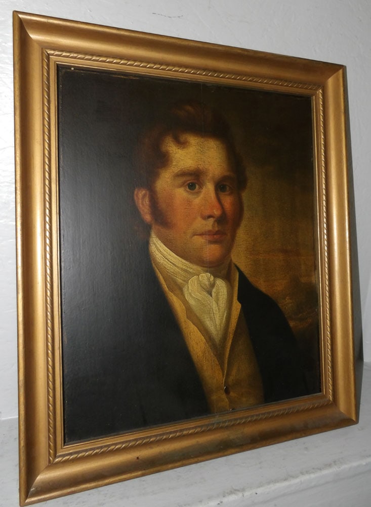 Antique Portrait Print on Board of an 18th Century Gentleman (1 of 4)