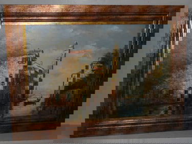 Framed Oil on Board Venetian Scene