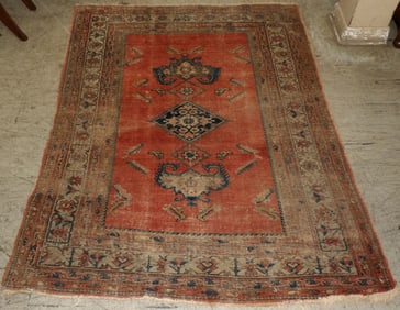 3' 10" x 6' 4" Antique Handmade Oriental Rug