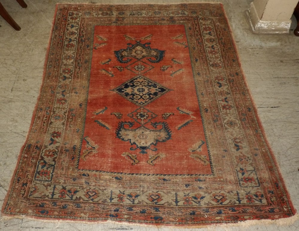 3' 10" x 6' 4" Antique Handmade Oriental Rug (1 of 4)