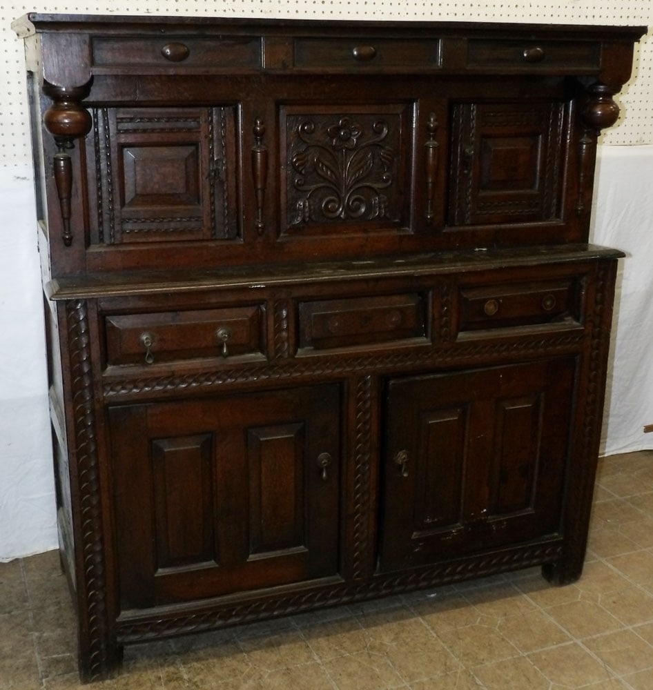 19th Century English Oak Court Cupboard (1 of 11)