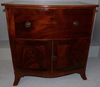 19th Century Mahogany Commode with Brass Carrying Handles