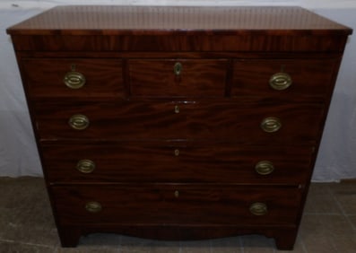 19th Century Mahogany Three Over Three Chest