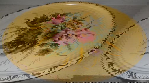 painted tole oval tray