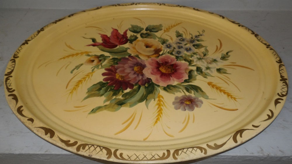 painted tole oval tray (1 of 4)