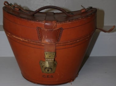 vintage hat in leather box