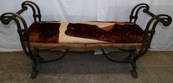 antique cast iron window bench