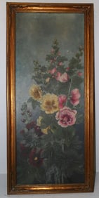antique framed oil on canvas still life