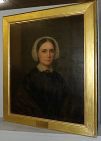 19th century oil on canvas portrait of lady