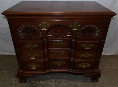 mahogany four drawer block front chest