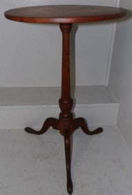 19th century birch Queen Anne candle stand