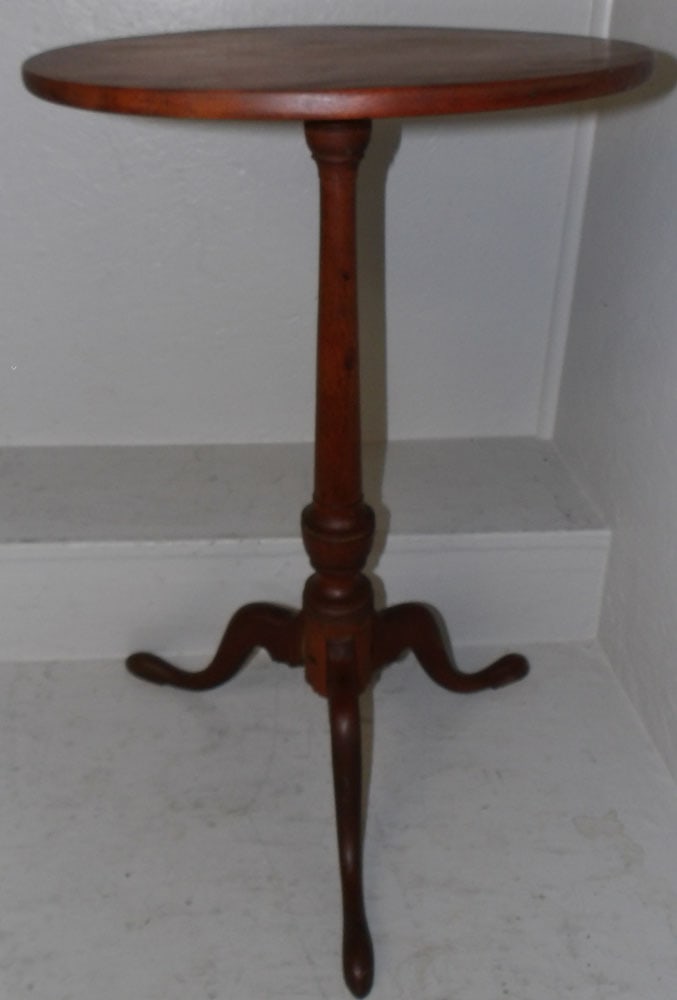 19th century birch Queen Anne candle stand (1 of 3)