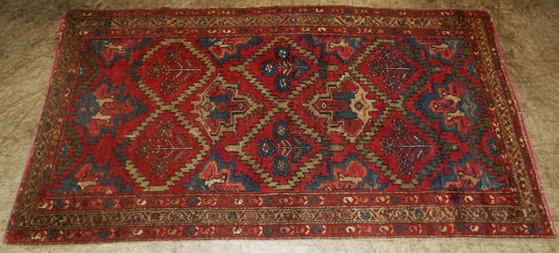 3'2" X 5' 9" antique handmade oriental rug