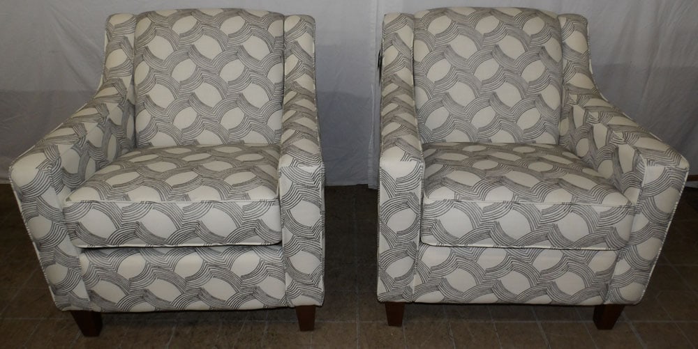 pair of modern upholstered arm chairs by capris furniture (1 of 4)