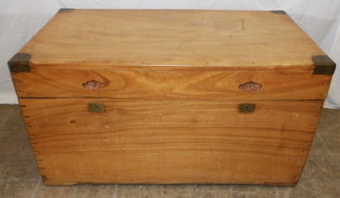 oriental camphor wood and brass bound box