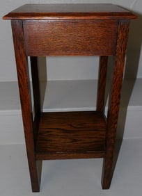 antique oak diminutive two tier stand