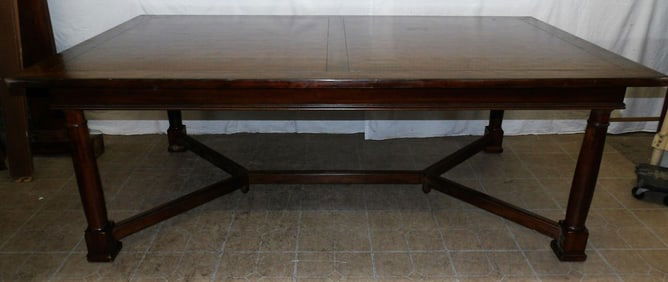 solid mahogany trestle dining table