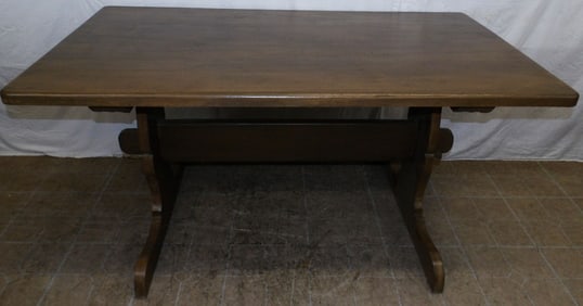 oak trestle dining table