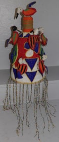 antique handmade beaded tribal hat