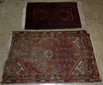 1'9" x 3 and 2'4" x 3' 11" handmade oriental rugs
