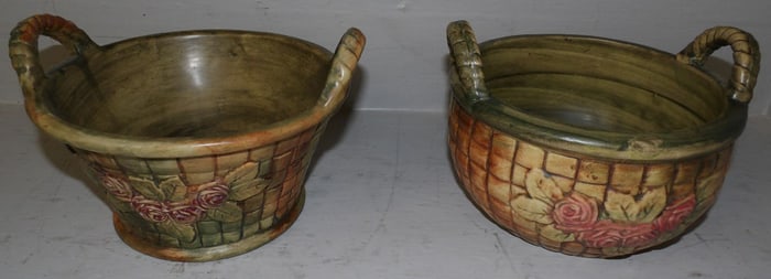 2 Weller pottery baskets