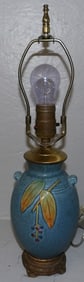 Weller pottery vase made into lamp