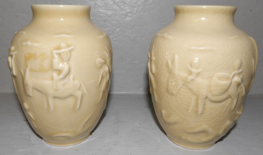 pair of Rookwood pottery vases (1 of 3)