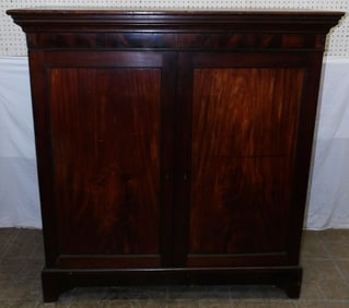 19th century mahogany two door cabinet