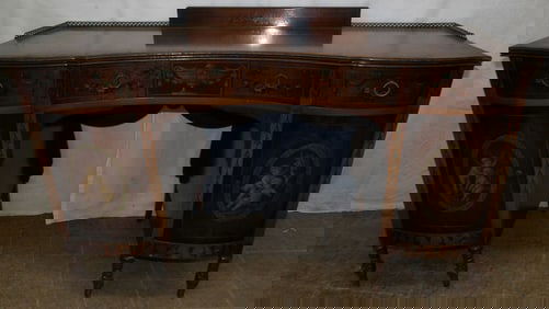 antique walnut and Adams paint decorated ladies desk