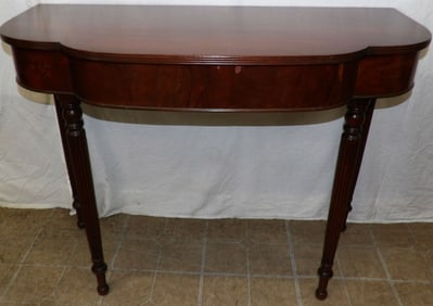 mahogany one drawer Sheraton style console