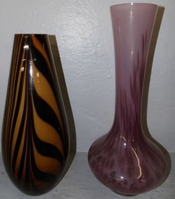 two art glass vases