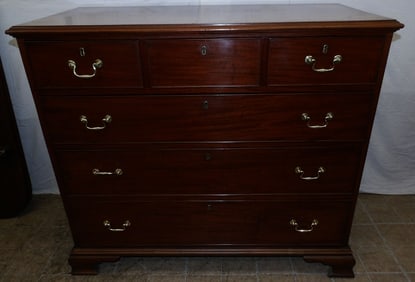 19th century mahogany 3 over 3 drawer chest