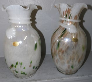 pair of Murano art glass vases