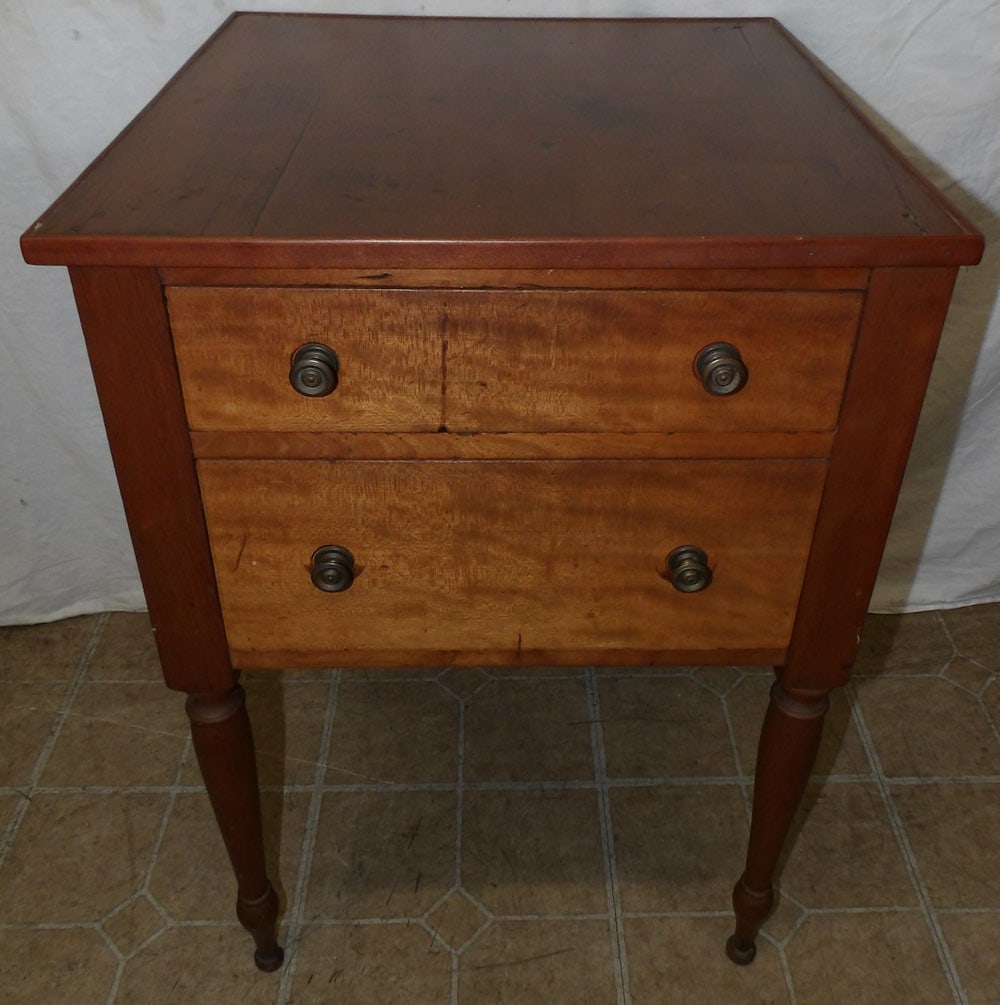 19th Century Cherry Two Drawer Stand (1 of 7)