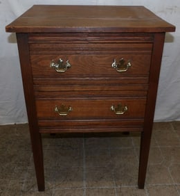 Antique Pine & Oak Two Drawer Stand
